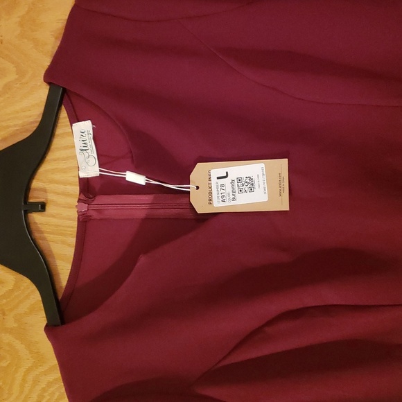 Vintage Burgendy Dress - Picture 3 of 7